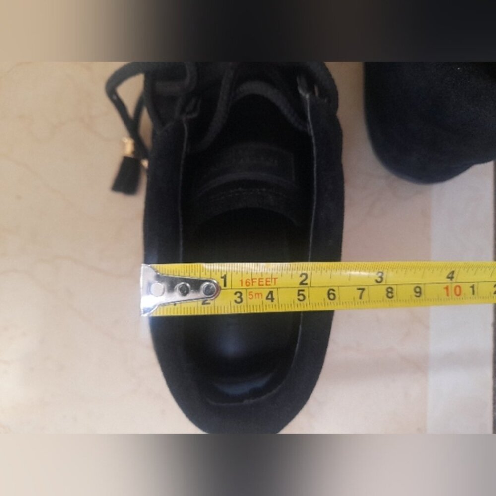 LOUIS VUITTON Boots Heel Monogram Suede Black EU36.5 RARE! - Picture 14 of 16